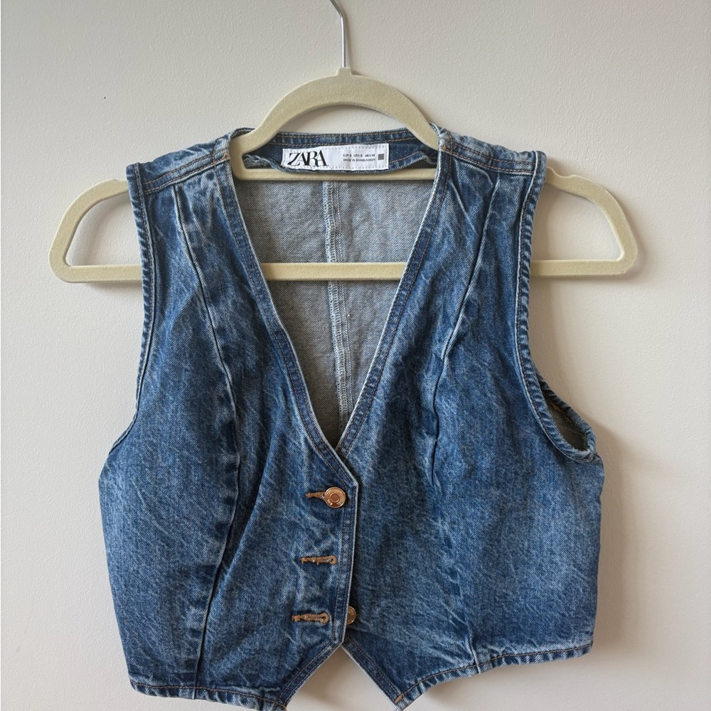 Zara Classic Blue Denim Vest